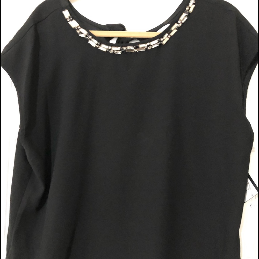 Halogen XL black short sleeve blouse